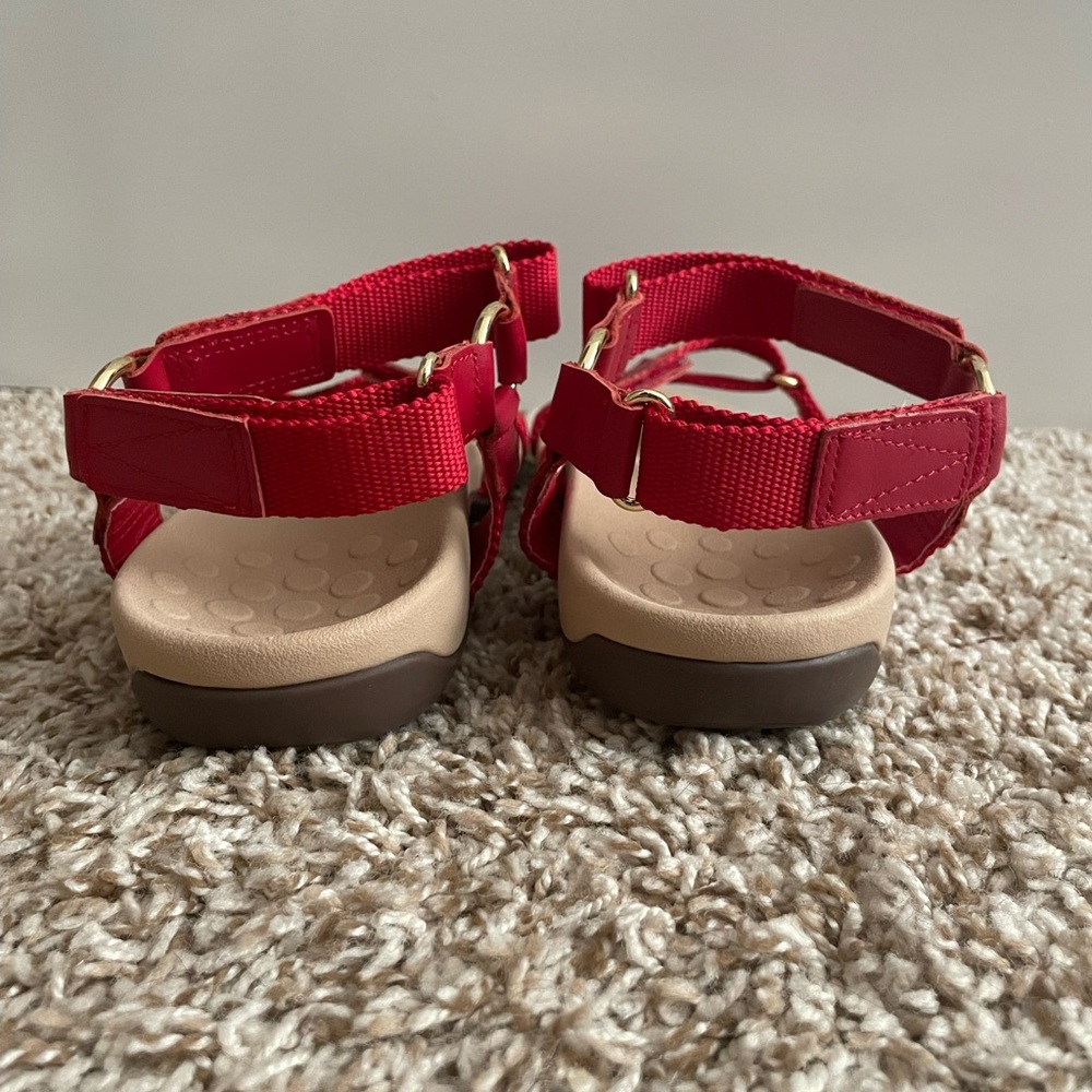 Vionic Red Strappy Sandals Size 8 - Picture 5 of 7